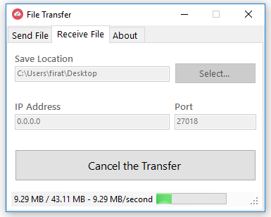 Dosya Transfer Uygulaması Ekran Görüntüsü